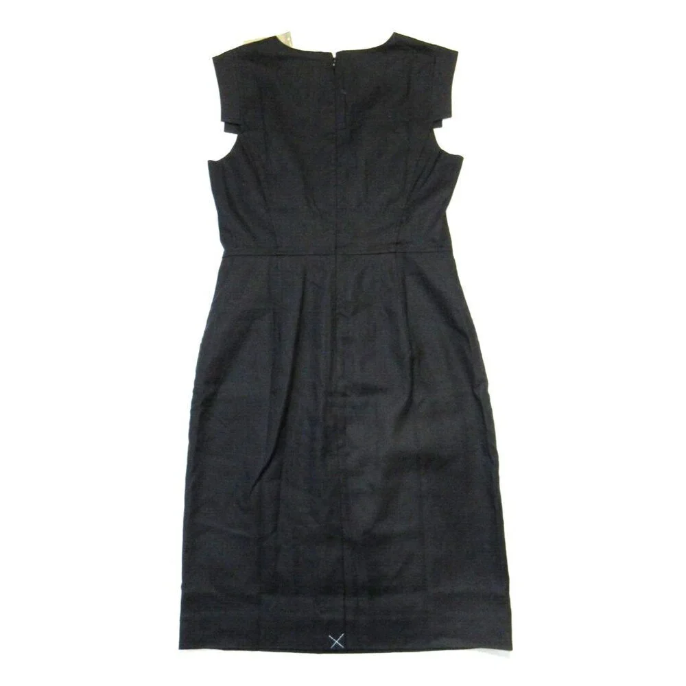 NWT J.Crew Tall Resume Sheath in Black Stretch Linen Dress 6T $198